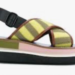 ISO Marni Yellow and Pink Striped Sandals